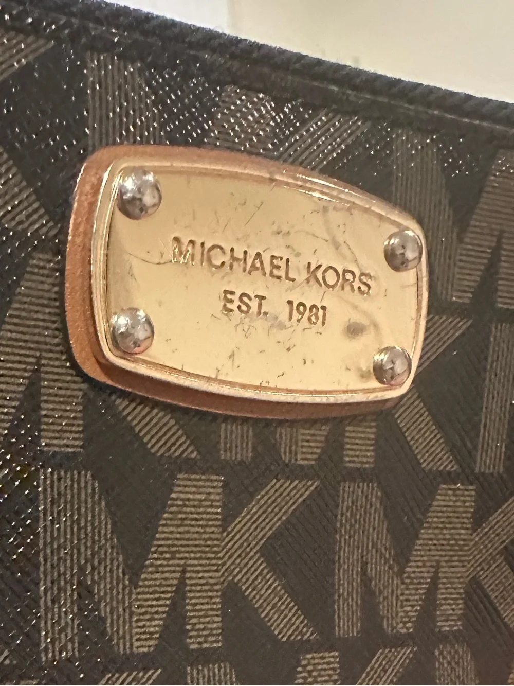 Michael Kors Jet Set Continental Wallet MK Signature Black Brown